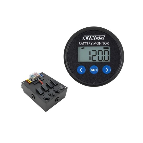 Kings 500A Battery Monitor with Shunt + 12V Compact Control Box