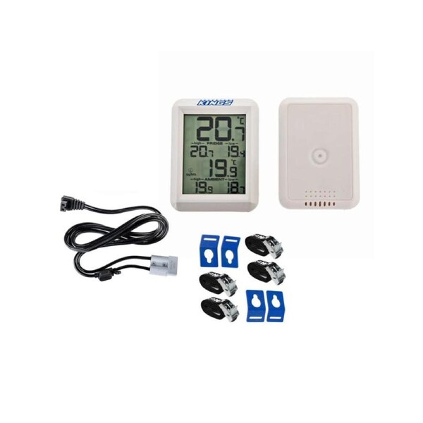 Wireless Fridge Thermometer + Fridge Tie-Down Kit (4-Pack) + 1.8m 12v Fridge Cable