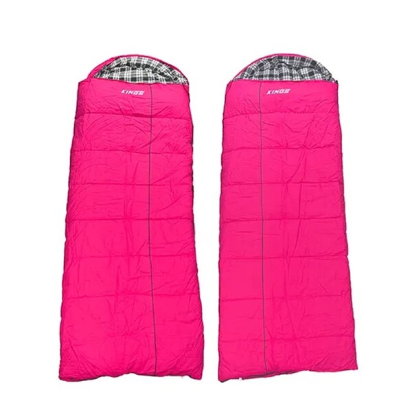 Adventure Kings 2 x Pink Premium Sleeping Bag Left and Right Zipper