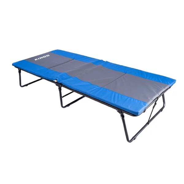 Kings Deluxe Folding Stretcher for Camping - 3cm thick Foam Mattress - Folding Steel Frame Spring Support -