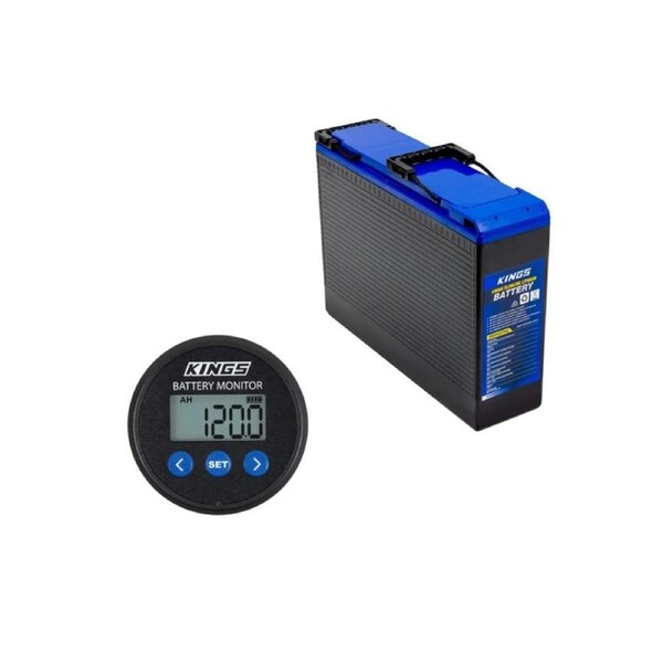 Kings 500A Battery Monitor with Shunt + 100AH Slim Lithium Battery