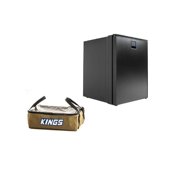 Kings Stayzcool 85L Fridge Freezer -12V/24V -Upright + Clear Top Canvas Bag 15L