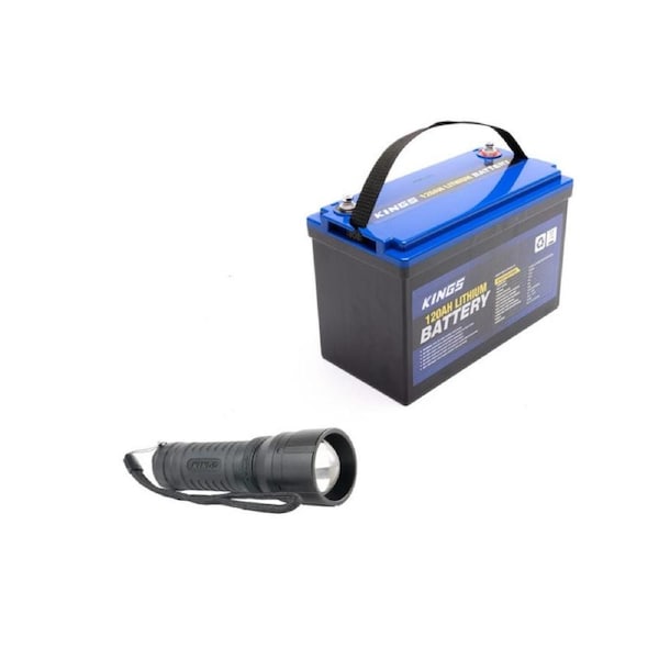 Kings 120Ah Lithium Battery Prismatic Cells LiFePO4 + Mini LED Torch