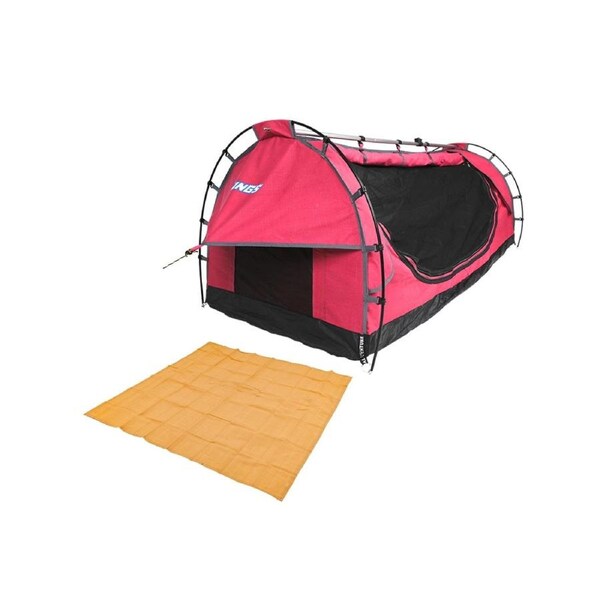 Adventure Kings Pink Single Camping Swag + Mesh Flooring 3m x 3m