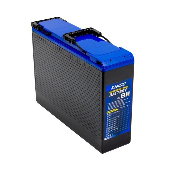 Kings 100Ah Slim Lithium Battery - LiFePO4 - Quality Integrated BMS - 2000+ Cycles - Slim Design