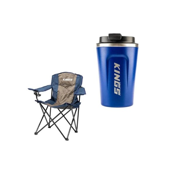 Adventure Kings Essential 120 kg rated Camping Chair Coffee Cup Vacuum Insulated SS Travel Mug