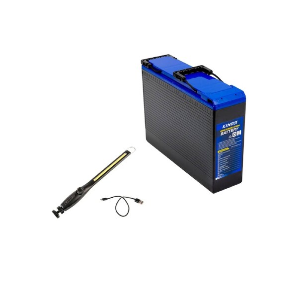 Kings 100AH Slim Lithium Battery + Rechargeable Lithium LED Worklight