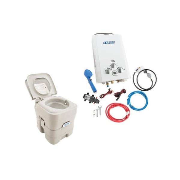 Adventure Kings Portable Camping Toilet and Gas hot water System