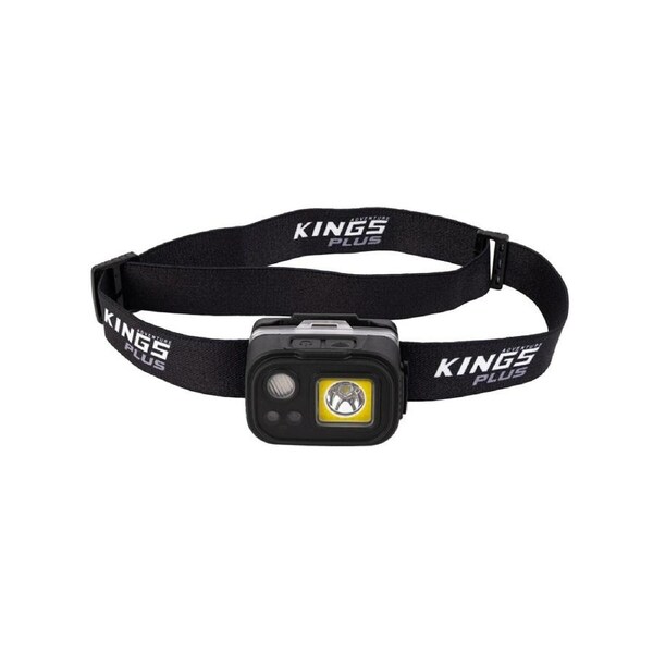 Kings Plus Lithium LED Headtorch - Rechargeable -Handsfree Motion Sensor - 410 Lumens