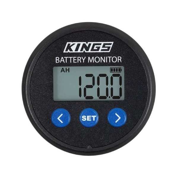 Kings 500A Battery Monitor With Shunt - Lithium Compatible - Backlit LCD Display - 500A Shunt - Temperature Sensor