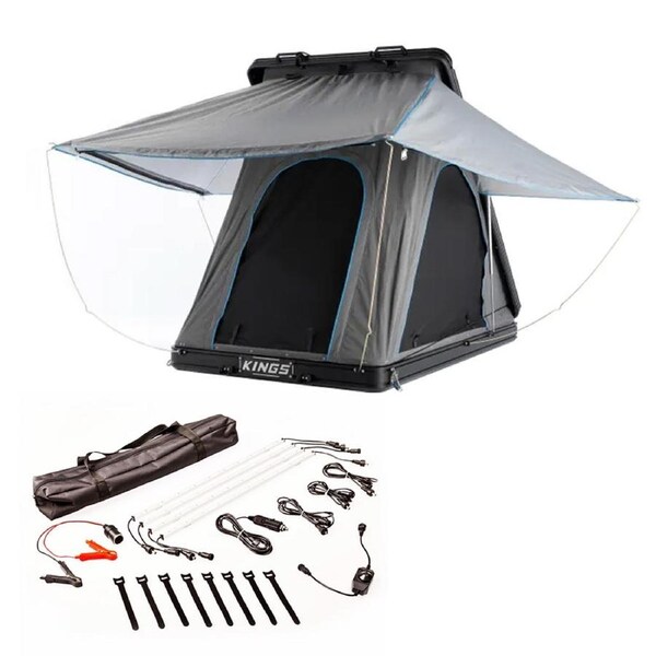 Grand Tourer Rooftop Tent + 4 Bar Camp Light Kit