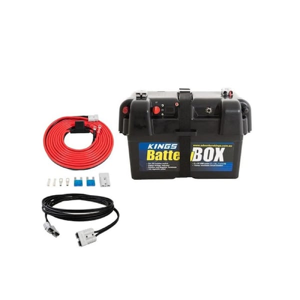 Kings Battery Box + 6m Extension Lead + 6m 50A Wiring Kit 6 AWG