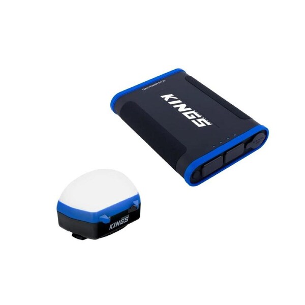 Kings LED Rechargeable Camp Lantern + 12Ah Lithium Portable Power Pack