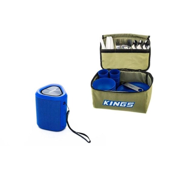 Adventure Kings 37 Piece 6 Person Picnic Set + Outdoor Portable Wireless Speaker
