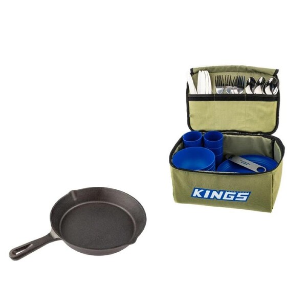 Adventure Kings 37 Piece Six-Person Picnic Set + Skillet Pan