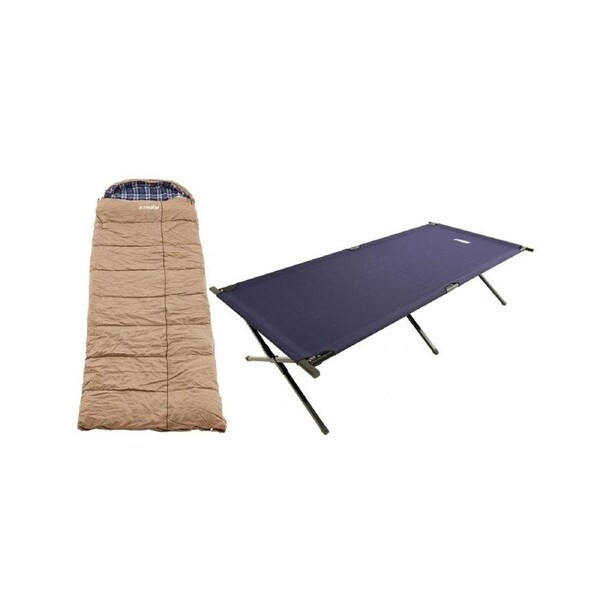 Adventure Kings Folding 1m Single Stretcher Bed + Premium Camping Sleeping Bag