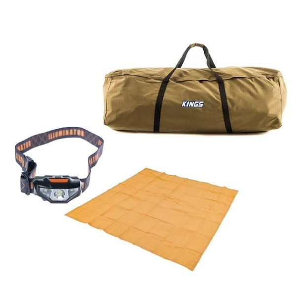 Adventure Kings Big Daddy Deluxe Double Swag - Carry Bag (Canvas) + Mesh Flooring - 3 x 3m + Head Torch