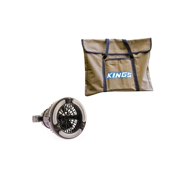 Adventure Kings Portable Fire Pit Canvas Bag + 2in1 Camping LED Light & Fan Lamp