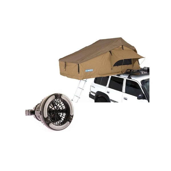 Adventure Kings Roof Top Tent + 2in1 LED Light & Fan