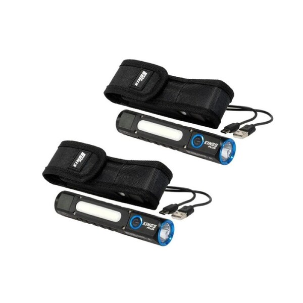 Adventure Kings 2 x Lithium Rechargeable Torch 650 Lumens