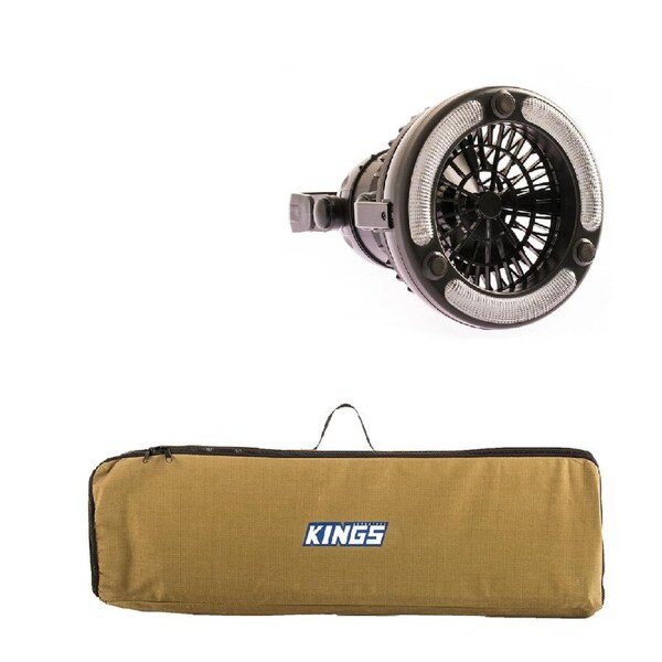 Adventure Kings Recovery Track Canvas Storage Bag + 2-in-1 Camping LED Light Fan