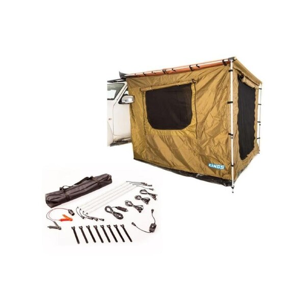 Adventure Kings Tent for 2.5x2.5m Awning + Illuminator 4 Bar Camping Light Kit