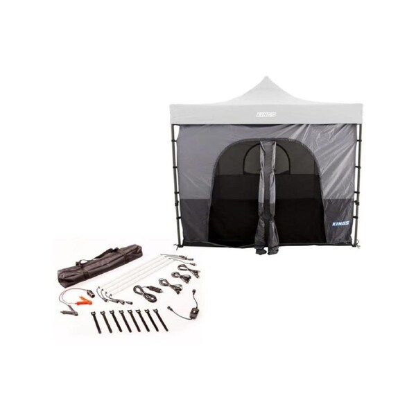 Adventure Kings Camping Gazebo Tent Mosquito Netting bundle with 4 Bar LED Camp Light Kit