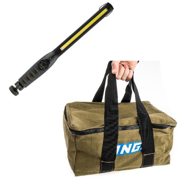 Adventure Kings Canvas Recovery Bag + Rechargeable Lithium LED Work Light 4WD