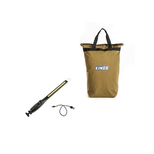 KINGS Doona Pillow Canvas Bag + Rechargeable Lithium LED Work Light 2000mAh 12hr