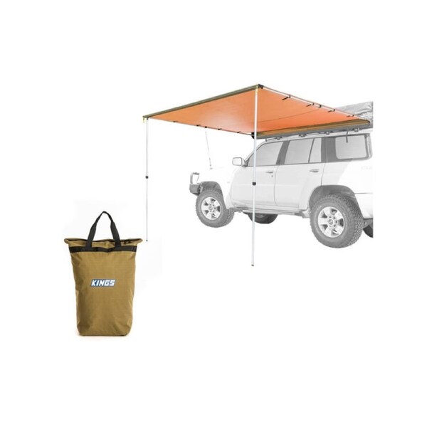 Adventure Kings Car Side Awning UPF50+ rated waterproof 2x2.5m Bundle with Doona Pillow Canvas Bag