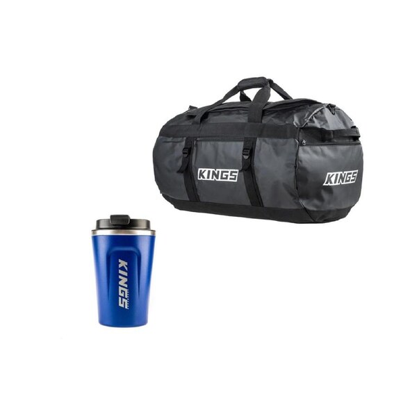 KINGS 80L Duffle Bag Camping Travel Storage + Coffee Cup 380ml Vacuum Travel Mug