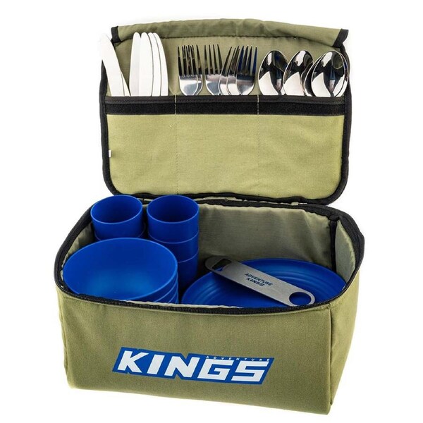 KINGS 37 Piece Six-Person Picnic Set Bonus Bottle Opener stainless-steel cutlery