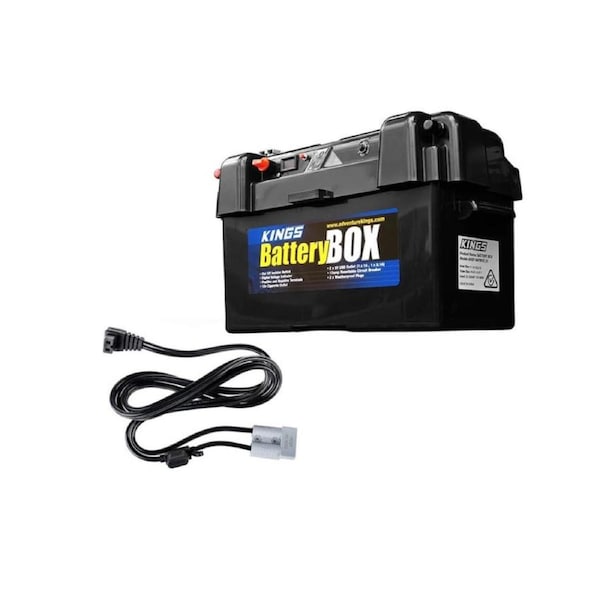 Adventure Kings Maxi Battery Box + 1.8m 12v Fridge Cable Anderson-Style Plug