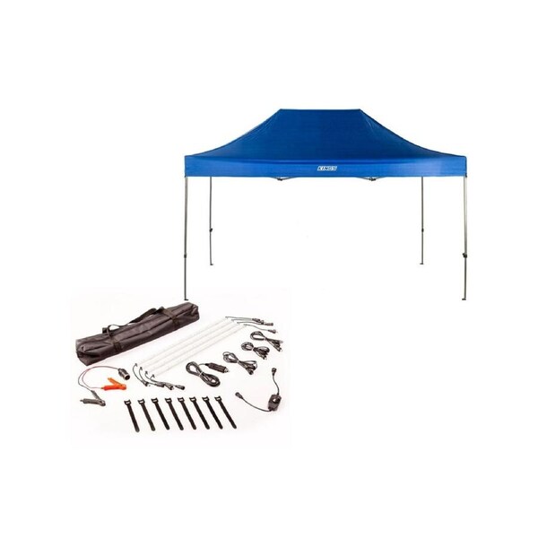 Adventure Kings 4.5x3m Gazebo Outdoor Beach Canopy + 4 Bar LED Camping Light Kit