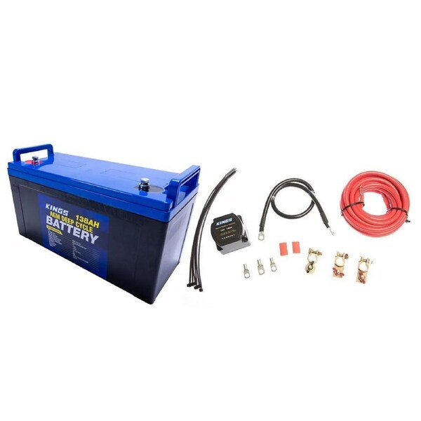 Adventure Kings 138Ah AGM Deep Cycle Battery + Dual Battery System Full DIY Kit