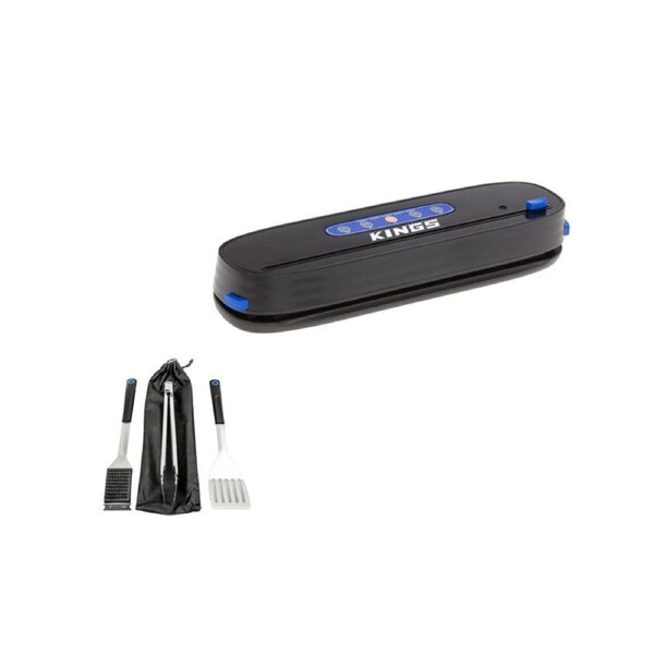 Adventure Kings Camping Home Vacuum Sealer + Stainless Steel BBQ Tool Set Picnic