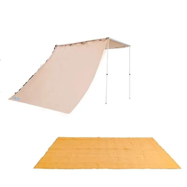 KINGS 2.5m Awning Side Wall Side Shade + 5x2.5m Mesh Flooring Camping