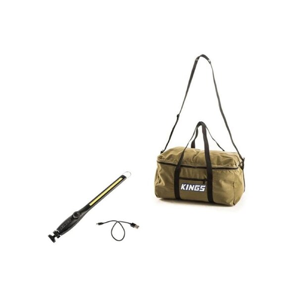 Adventure Kings Canvas Travel Bag + Rechargeable Lithium 2000mAh LED Work Light