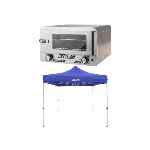 Adventure Kings 12v Portable Travel Oven + 3x3m Camping Outdoor Gazebo Garden
