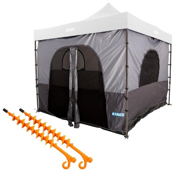Adventure Kings Gazebo Tent Camping + 2x GroundGrabba Lite Sand Pegs Sand Pegs