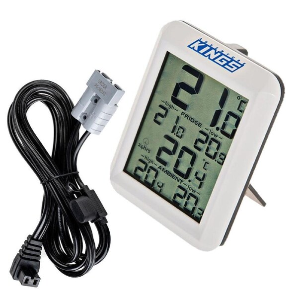 Adventure Kings Wireless Fridge Thermometer + 1.8m 12v Fridge Cable 14AWG Cable