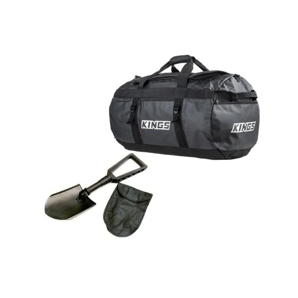Kings 80L Extra Large PVC Duffle Camping Storage Bag + Recovery Folding Shovel