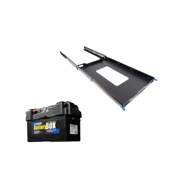 Adventure Kings Kings 100L Fridge Slide + Maxi AGM Deep Cycle Battery Box 2x USB