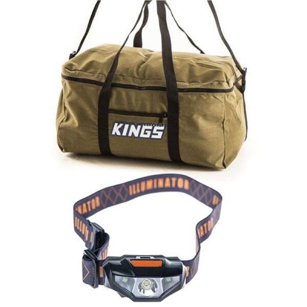 Adventure Kings Travel 400GSM Canvas Bag + Illuminator LED Head Torch 70m range