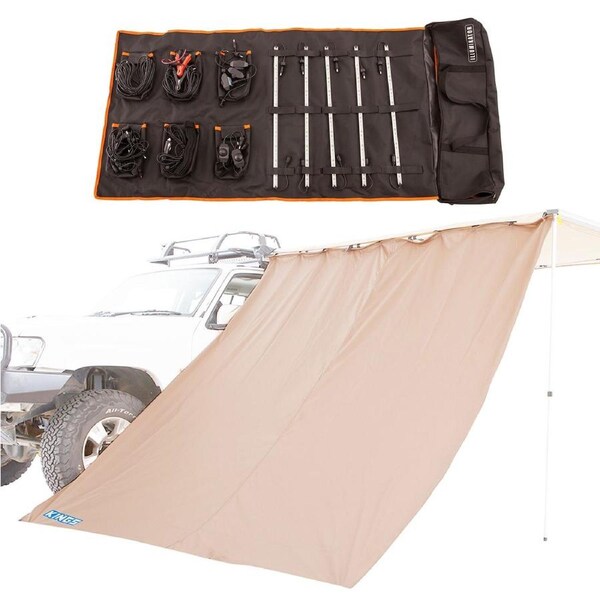 Adventure Kings Car Awning Side Wall + Complete 5 Bar Camp Light Kit 4x4 4WD UTE