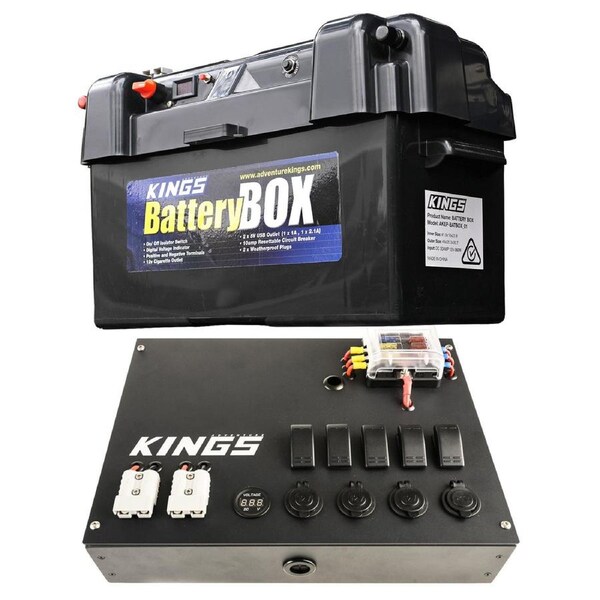 Adventure Kings 12V Control Box 4WD Caravan with Maxi AGM Deep Cycle Battery Box