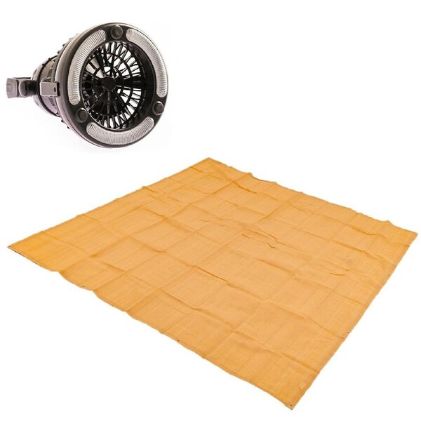 Adventure Kings Mesh Flooring 3m x 3m + 2in1 LED Light & Fan Hook & Stand Mount