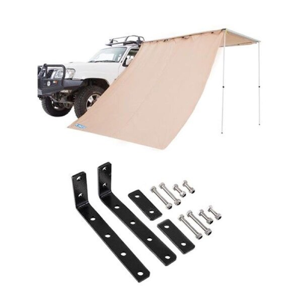 Adventure Kings Awning Mounting Brackets (Pair) + Awning Side Wall Waterproof