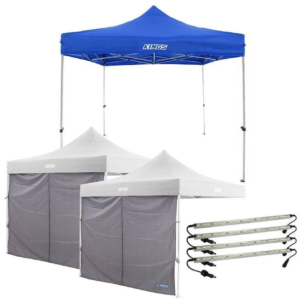 Adventure Kings Gazebo 3x3m + 2x Gazebo Side Wall + Illuminator 4 Bar Camp Light