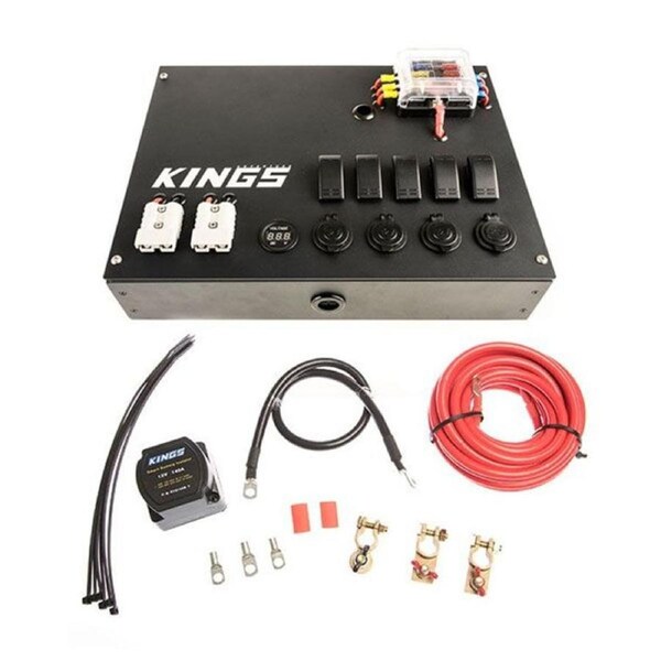 Adventure Kings 12V Control Box 4WD Caravan with 16A switches USB Cig Socket+ Dual Battery System Camping